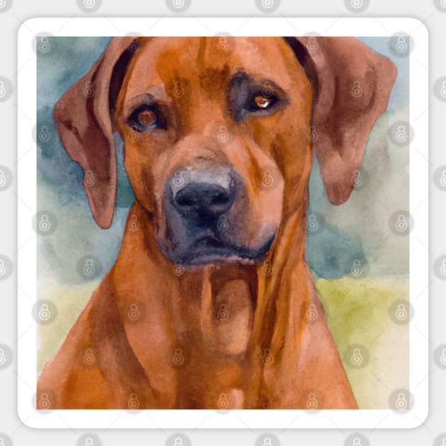 Rhodesian Ridgeback Watercolor Painting - Dog Lover Gifts Sticker by Edd Paint Something